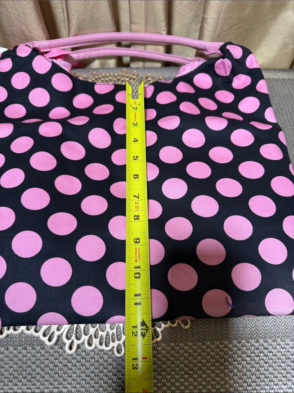 Stylish Pink Polka Dot Tote Bag - Picture 5 of 6